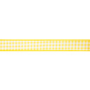 1 1/2" Wired Dupioni Ribbon | Yellow/White Check w/ Yellow Backing | 10 Yard Roll