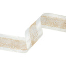 2 1/2" Wired Ribbon | Gold Mesh with White Satin Edge | 10 Yard Roll
