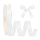 7/8" Double Face Satin Ribbon | White (029) | 100 Yard Roll