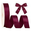 1 1/2" Double Face Satin Ribbon | Wine (275) | 50 Yard Roll