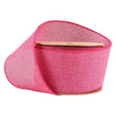 2 1/2 Wired Ribbon | Bright Pink Linen | 10 Yard Roll