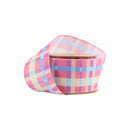 2 1/2 Wired Ribbon | Pink/Yellow/Blue/Green Bright Plaid | 10 Yard Roll