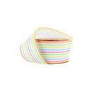 2 1/2 Wired Ribbon | White w/ Pastel Stripe | 10 Yard Roll