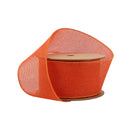 2 1/2" Faux Linen Wired Ribbon | Tangerine | 10 Yard Roll