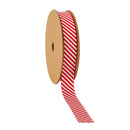 7/8" Printed Ribbon | "Candy Cane Stripe" Red/White | 25 Yard Roll