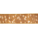 2 1/2" Double-Fused Doe Fur/Faux Leather Wired Ribbon | Natural/Leather | 5 Yard Roll