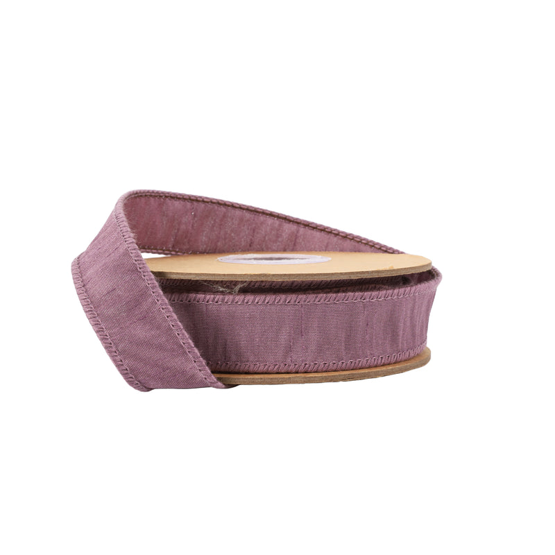 1" Wired Dupioni Ribbon | Amethyst | 10 Yard Roll