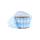 2 1/2" Wired Ribbon | White/Spring Blue Gingham | 10 Yard Roll