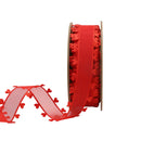 1" Organza Trim | Heart Edging Red | 10 Yard Roll