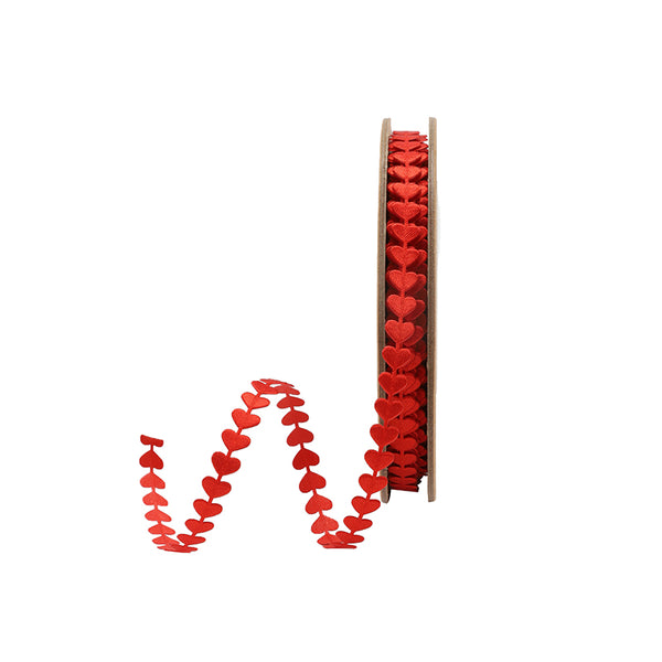 1/4" Ultra Sonic Trim | Running Hearts Red | 10 Yard Roll