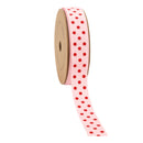 7/8" Printed Dots Textured Grosgrain Ribbon | Lt Pink (117) | 25 Yard Roll