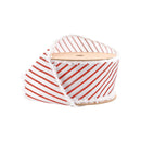 2 1/2" Wired Satin Ribbon | Metallic Red Stripe and Fuzzy Edge | 10 Yard Roll