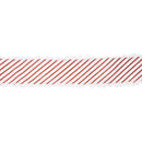 2 1/2" Wired Satin Ribbon | Metallic Red Stripe and Fuzzy Edge | 10 Yard Roll