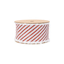 2 1/2" Wired Satin Ribbon | Metallic Red Stripe and Fuzzy Edge | 10 Yard Roll