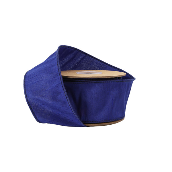 2 1/2" Wired Dupioni Ribbon | Royal | 10 Yard Roll