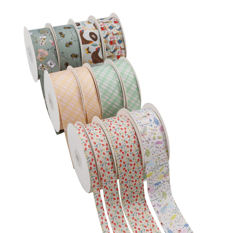 1 1/2" Printed Grosgrain Ribbon | Beezy (10009) | 100 Yard Roll