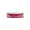 5/8" Printed Single Face Satin Ribbon | "Be Mine Love More" Azalea (187)/Silver Print | 100 Yard Roll