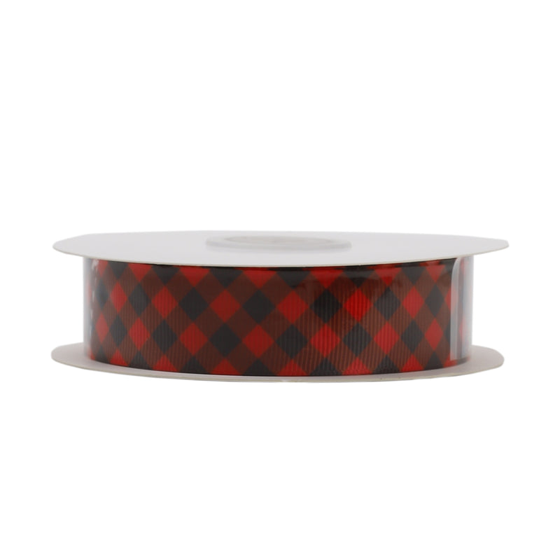 7/8" Printed Grosgrain Ribbon | Lumberjack Plaid (10054) | 100 Yard Roll