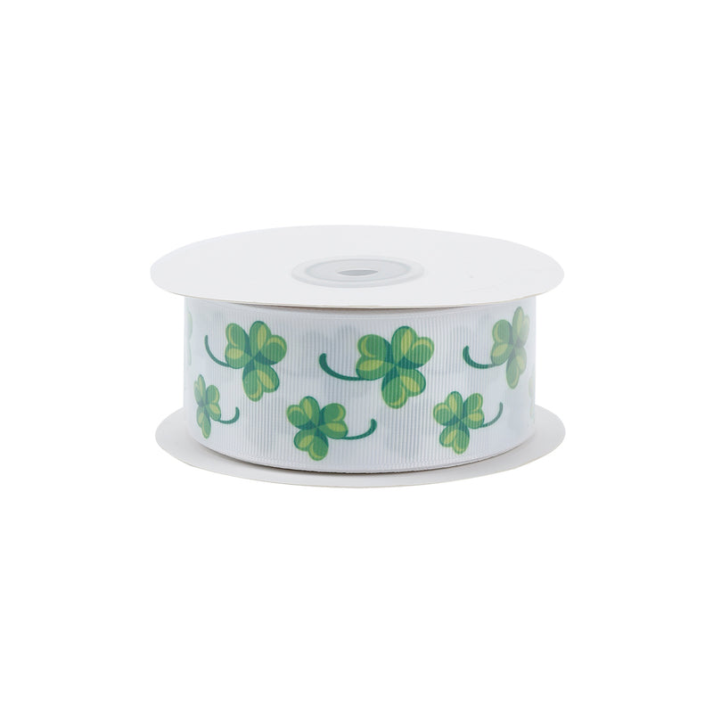 1 1/2" Printed Grosgrain Ribbon | Patty's Clover | 100 Yard Roll