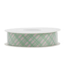 7/8" Printed Grosgrain Ribbon | Sage Plaid (10014) | 100 Yard Roll