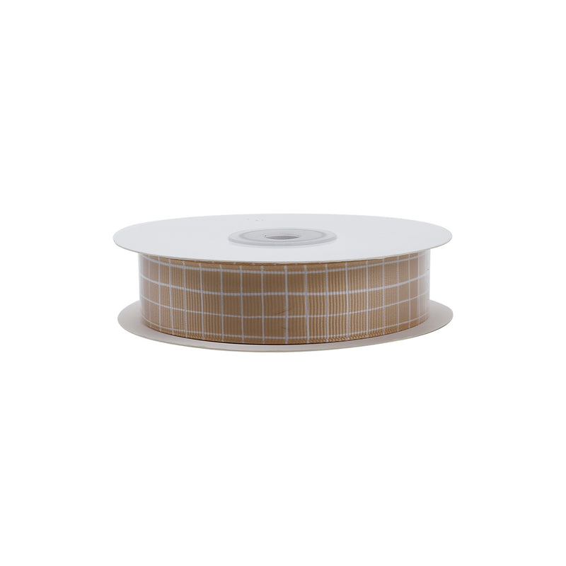 7/8" Printed Grosgrain Ribbon | Harvest Check (10020) | 100 Yard Roll