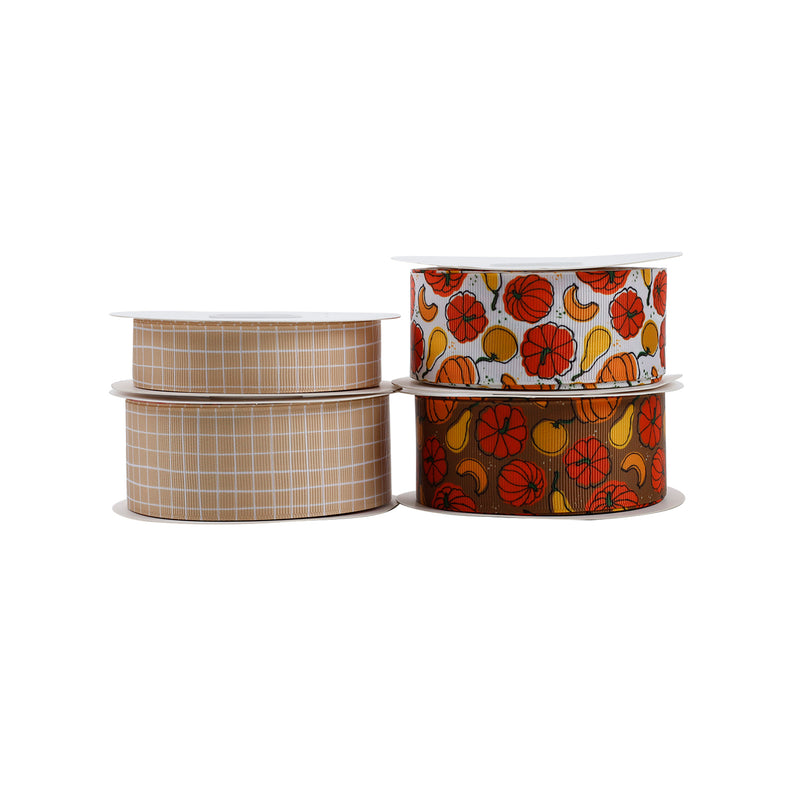 1 1/2" Printed Grosgrain Ribbon | Harvest Check (10021) | 100 Yard Roll