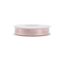 5/8" Printed Single Face Satin Ribbon | "Be Mine Love More" Pearl Pink (123)/Gold Foil Print | 100 Yard Roll