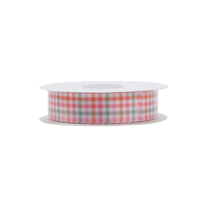 7/8" Printed Grosgrain Ribbon | Girl Plaid (10028) | 100 Yard Roll