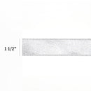 1 1/2" Wired Ribbon | "Faux Leather" Silver | 10 Yard Roll