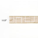 1 1/2" Wired Ribbon | "Glitter Geometric" Natural/Gold/White | 10 Yard Roll