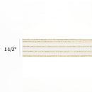 1 1/2" Wired Ribbon | "Glitter Striped" White/Gold | 10 Yard Roll