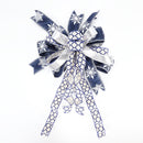 2 1/2" Wired Ribbon | "Glitter Snowflake" Navy/Silver | 10 Yard Roll