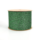4" Mesh Wired Ribbon | Green | 10 Yard Roll
