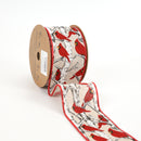 2 1/2" Wired Ribbon | "Cardinal" Natural/Red Multi | 10 Yard Roll