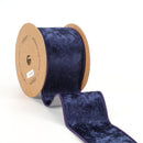 2 1/2" Reversible Velvet/LurexWired Ribbon | Dk Purple/Silver | 10 Yard Roll