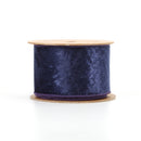 2 1/2" Reversible Velvet/LurexWired Ribbon | Dk Purple/Silver | 10 Yard Roll