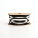 1 1/2" Wired Ribbon | "Striped" Black/White | 10 Yard Roll