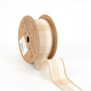 1 1/2" Wired Ribbon | "Check" Natural/White | 10 Yard Roll