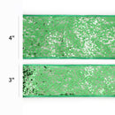 3" Sequin Wired Ribbon | Green | 10 Yard Roll