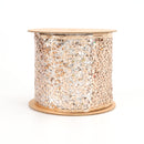 4" Sequin Wired Ribbon | Rose Gold | 10 Yard Roll