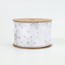 2 1/2" Wired Ribbon | "Metallic Snowflake" White/Silver | 10 Yard Roll