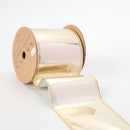 4" Lurex Wired Ribbon | Champagne | 10 Yard Roll