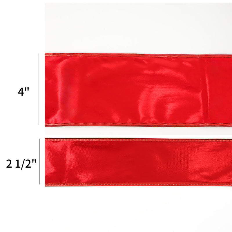 2 1/2" Lurex Wired Ribbon | Red | 10 Yard Roll