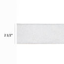 2 1/2" Wired Ribbon | "Glitter Sheer" White | 10 Yard Roll