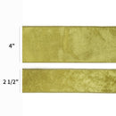 2 1/2" Reversible Velvet/Lurex Wired Ribbon | Moss/Gold | 10 Yard Roll