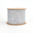 4" Mesh Wired Ribbon | Silver | 10 Yard Roll