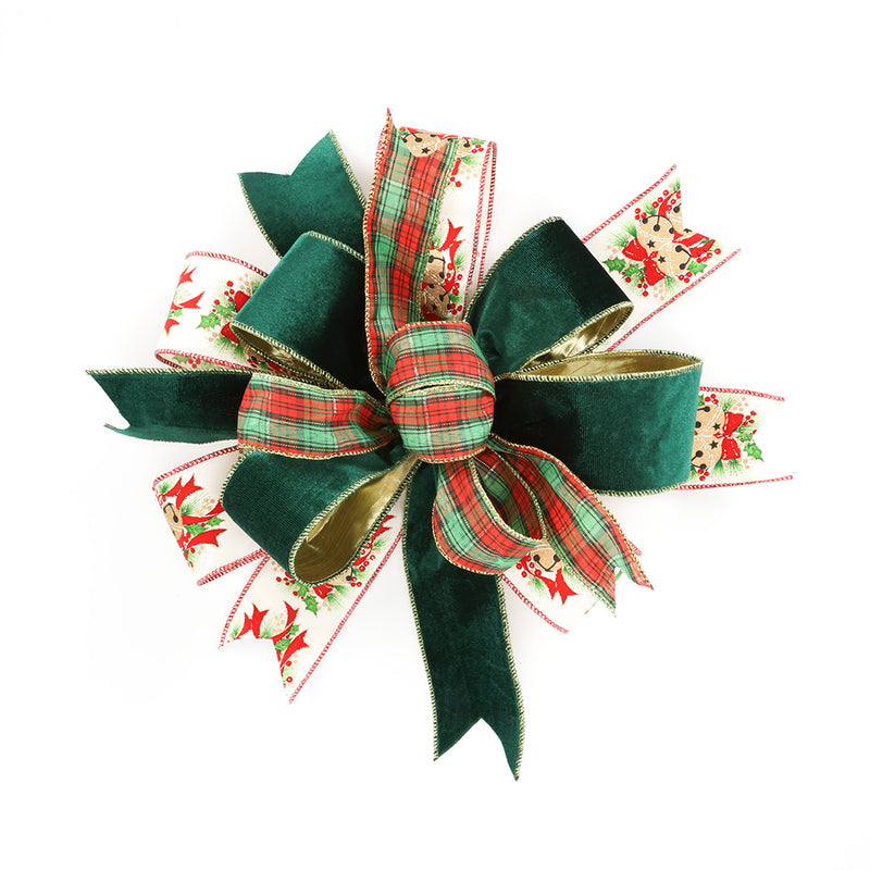 2 1/2" Reversible Velvet/Lurex Wired Ribbon | Green/Green | 10 Yard Roll