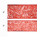 4" Sequin Wired Ribbon | Red | 10 Yard Roll