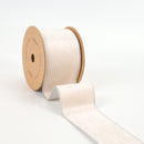 2 1/2" Reversible Velvet/Lurex Wired Ribbon | Champagne/Silver | 10 Yard Roll