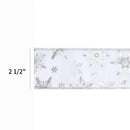 2 1/2" Wired Ribbon | "Metallic Snowflake" White/Silver | 10 Yard Roll